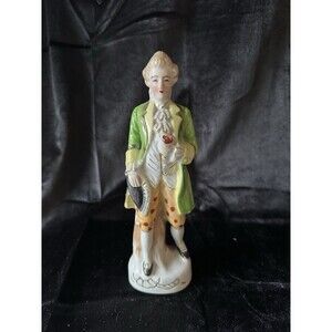 Vintage Colonial Male Figurine 8” Tall Hand Painted Occupied Japan